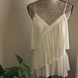 NWOT Ruffled cami - ivory